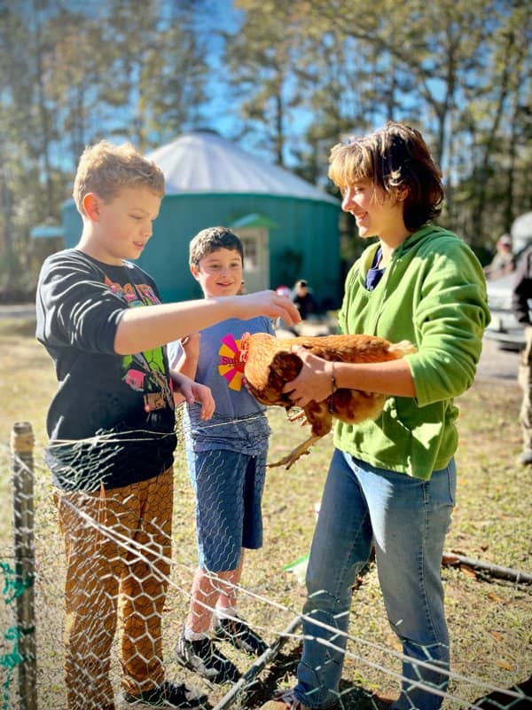 Students working outdoors